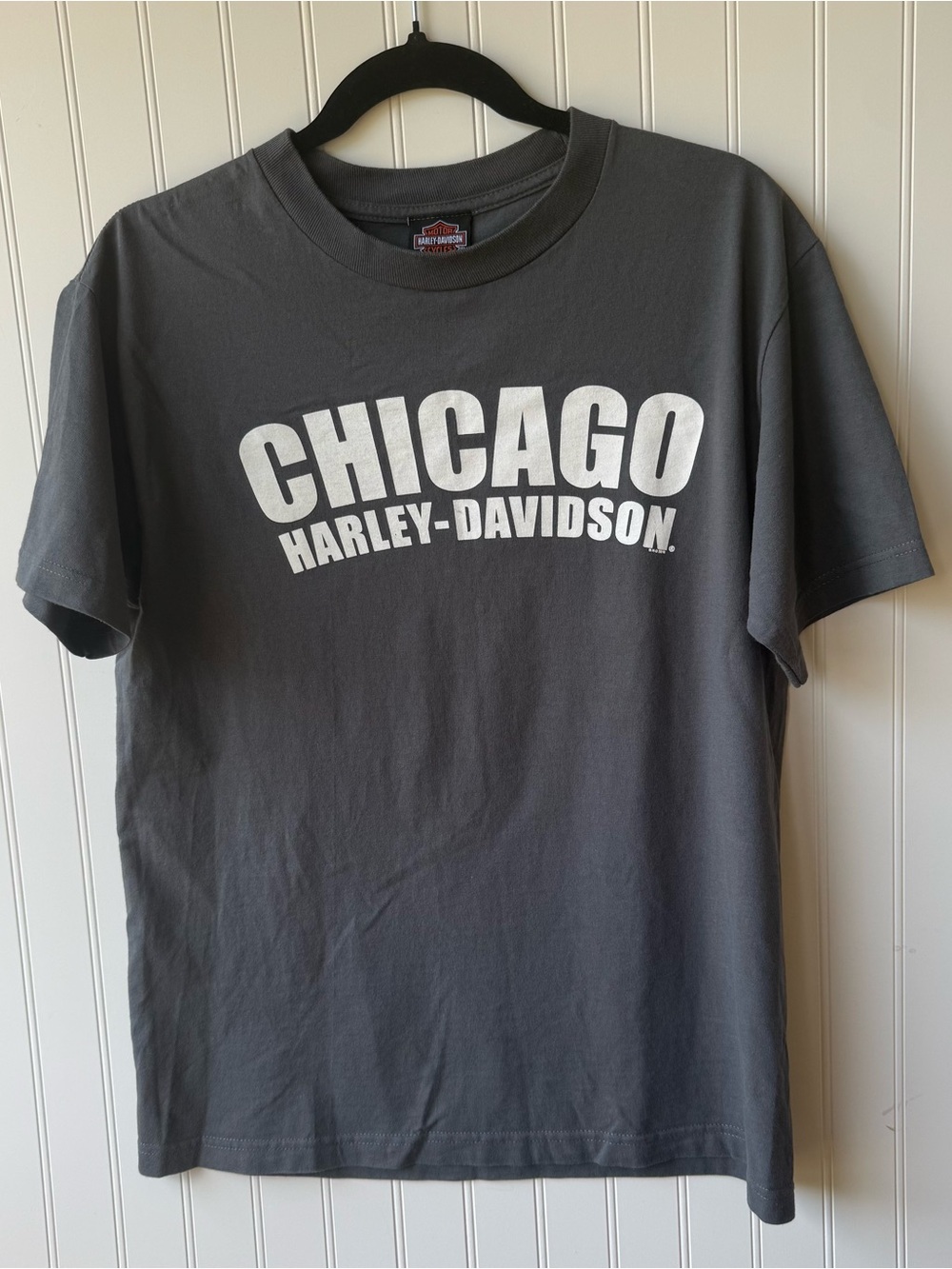 Harley-Davidson Chicago Illinois Graphic Tee Size Medium Gray Motorcycle T-Shirt